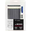 image:imageTombow 51523 MONO Drawing Pencil Set Assorted Degrees 12Pack Professional Quality Graphite Pencil Set with Eraser and Sharpener