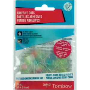 image:imageTombow 52139 Adhesive Dots Assorted Colors 100Pieces Quick Clean and Easy to Use for an Instant Permanent Bond