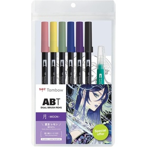 image:imageTombow 72563 Dual Brush Pen Art Markers Manga Illustration Moon 6Pack