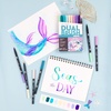 image:imageTombow 56256 Dual Brush Pen Art Markers Mermaids 10Pack WaterBased Ink for Hand Lettering Watercolor Fine Art Illustrations