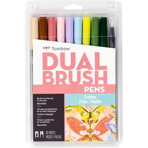 image:imageTombow 56255 Dual Brush Pen Art Markers Fairies 10Pack WaterBased Ink for Hand Lettering Watercolor Fine Art Illustrations