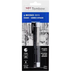 image:imageTombow 57317 Mono Zero Eraser Value Pack Rectangle 25mm Precision Tip PenStyle Eraser with RefillRectangular