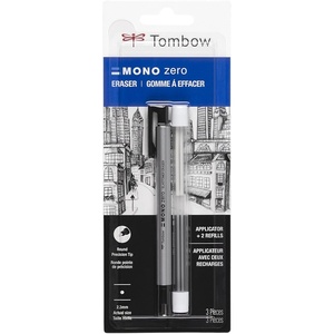 image:imageTombow 57317 Mono Zero Eraser Value Pack Rectangle 25mm Precision Tip PenStyle Eraser with RefillRound