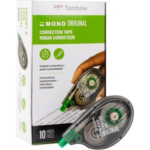 image:imageTombow 68720 MONO Original Correction Tape 10Pack Easy To Use Applicator for Instant Corrections White 10 Count Pack of 110 Count Pack of 8