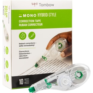 image:imageTombow 68721 MONO Hybrid Correction Tape 10Pack Easy To Use Applicator for Instant Corrections1 Count Pack of 10