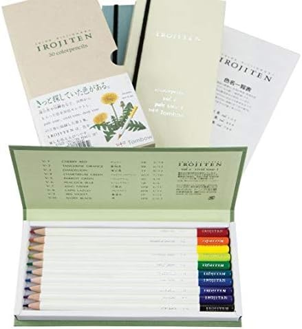 image:imageTombow 51527 Irojiten Colored Pencil Dictionary Set Seascape Set of 30 Beautifully Crafted WaxBased Colored Pencils with Enamel FinishRainforest