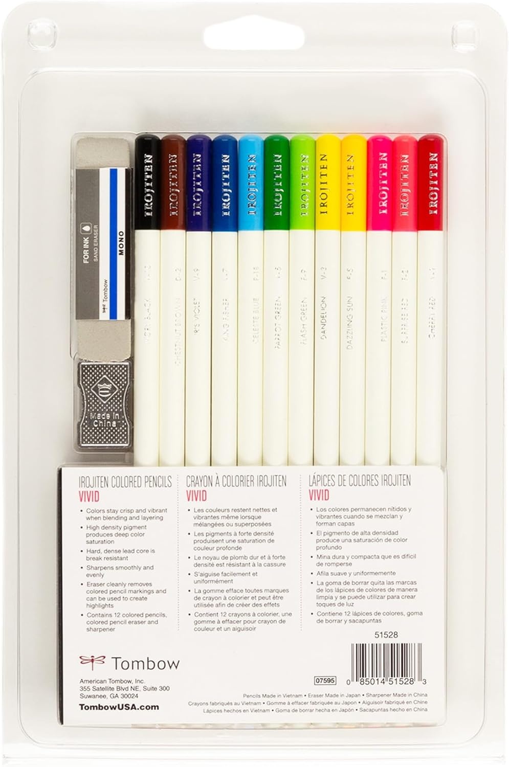 image:imageTombow 51529 Irojiten Colored Pencil Set Tranquil Includes 12 Premium Colored Pencils Sharpener and Colored Pencil EraserVivid