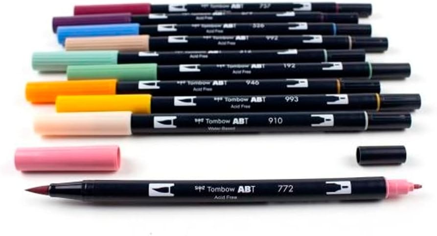 image:imageTombow 56216 Dual Brush Pen Art Markers Cottage 10Pack Blendable Brush and Fine Tip Markers
