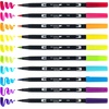 image:imageTombow 56169 Dual Brush Pen Art Markers Landscape 10Pack Blendable Brush and Fine Tip MarkersBright