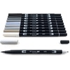 image:imageTombow 56169 Dual Brush Pen Art Markers Landscape 10Pack Blendable Brush and Fine Tip MarkersGrayscale