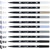 image:imageTombow 56169 Dual Brush Pen Art Markers Landscape 10Pack Blendable Brush and Fine Tip MarkersGrayscale