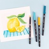 image:imageTombow 56238 Dual Brush Pen Art Markers Lemon Squeezy 6Pack Blendable Brush and Fine Tip Markers