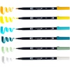 image:imageTombow 56238 Dual Brush Pen Art Markers Lemon Squeezy 6Pack Blendable Brush and Fine Tip Markers
