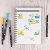 image:imageTombow 56238 Dual Brush Pen Art Markers Lemon Squeezy 6Pack Blendable Brush and Fine Tip Markers