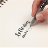 image:imageTombow 82040 Fudenosuke Brush Pen Twin Tip BlackGray Fudenosuke Brush Pen for Calligraphy and Art DrawingsTwin Tip