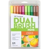 image:imageTombow 56169 Dual Brush Pen Art Markers Landscape 10Pack Blendable Brush and Fine Tip MarkersCitrus