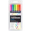 image:imageTombow 56429 Fudenosuke Colors Brush Pens 10Pack Hard Tip Fudenosuke Brush Pens in Assorted Colors for Calligraphy and Art DrawingsNeon