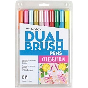 image:imageTombow 56169 Dual Brush Pen Art Markers Landscape 10Pack Blendable Brush and Fine Tip MarkersCelebration