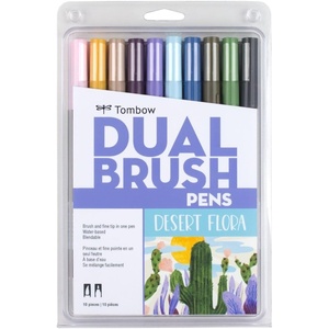 image:imageTombow 56169 Dual Brush Pen Art Markers Landscape 10Pack Blendable Brush and Fine Tip MarkersDesert Flora