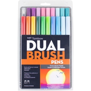 image:imageTombow 56169 Dual Brush Pen Art Markers Landscape 10Pack Blendable Brush and Fine Tip MarkersPerfect Blends