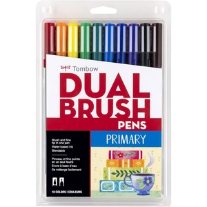 image:imageTombow 56169 Dual Brush Pen Art Markers Landscape 10Pack Blendable Brush and Fine Tip MarkersPrimary
