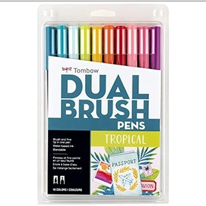 image:imageTombow 56169 Dual Brush Pen Art Markers Landscape 10Pack Blendable Brush and Fine Tip MarkersTropical