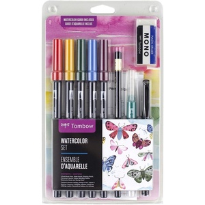 image:imageTombow 56198 Watercolor Set Includes Dual Brush Pens Water Brush Blending Palette Guide and More Perfect for Beginner Watercolor Art