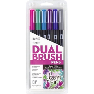 image:imageTombow 56211 Dual Brush Pen Art Markers Tropical 6Pack Blendable Brush and Fine Tip MarkersGalaxy