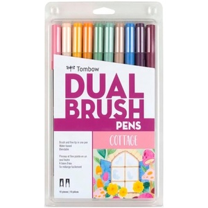 image:imageTombow 56216 Dual Brush Pen Art Markers Cottage 10Pack Blendable Brush and Fine Tip Markers