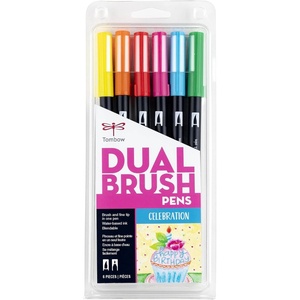 image:imageTombow 56225 Dual Brush Pen Art Markers Celebration 6Pack