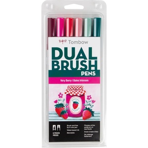 image:imageTombow 56237 Dual Brush Pen Art Markers Very Berry 6Pack