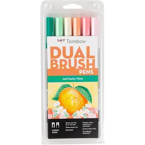 image:imageTombow 56239 Dual Brush Pen Art Markers Just Peachy 6Pack Blendable Brush and Fine Tip Markers