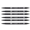 image:imageTombow Dual Brush Pen Black 66621 Pack of 6 pcs