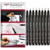 image:imageTombow MONO Drawing Pen Fineliner  Water and Light Resistant  00508mm  Black Ink  Pack of 8 In Envelope Gift Packaging