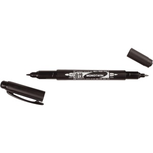 image:imageTombow 56500 MONO Twin Permanent Marker 10Pack DualTipped Permanent Black Marker with Fine and Broad Tips10 Count Pack of 1