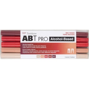 image:imageTombow 56961 ABT PRO Alcohol Markers Basic Palette Set of 12 Colors  Dual Tip Permanent Art Markers Feature Chisel and Brush Tips Perfect for Coloring Sketching and IllustrationRed Tones