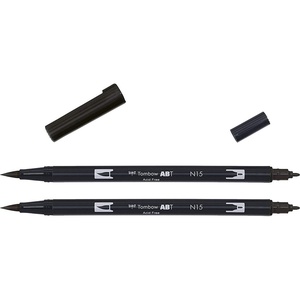 image:imageTombow Abt Dual Brush Pen N15 Black Pack of 2