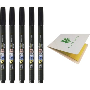 image:imageTombow Fudenosuke Fude Brush Pen Soft GCD112 x5 Set with Original Sticky Notes  Great for Calligraphy Art Drawings Illustration MangaSoft