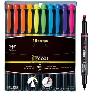 image:imageTombow Kay Coat DoubleSided Fluorescent Highlighter Pen  10 Color Set