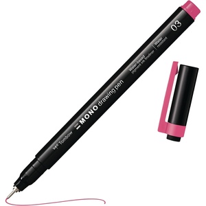 image:imageTombow MONO drawing pen fineliner pink drawing pen waterresistant pigment ink 03 mm tip for sketches and technical drawings WSEFL2203