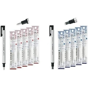 image:imageTombow Mono Zero PenStyle Eraser 2 Penerasers amp 20 Refills 23mm Round amp 25mm Rectangle tip