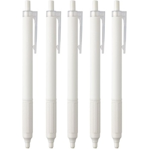 image:imageTombow Permanent Ballpoint Pen Monograph Light 05mm Black Ink Smoky White Stub Pack of 5 BCMGLE255PSmoky White Shaft