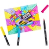 image:imageTombow Dual Brush Pen  Eras Art Marker Collection Retro 80s and 90s  Water Based Drawing and Coloring Set  Includes Colorless Blender Pen 3 Pack