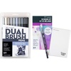 image:imageTombow Art Marker Collection Grayscale 10 Piece Dual Brush Pen Set with Blending Palette Kit