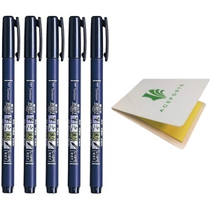 image:imageTombow Fudenosuke Fude Brush Pen Hard GCD111 x5 Set with Original Sticky Notes  Great for Calligraphy Art Drawings Illustration MangaHard